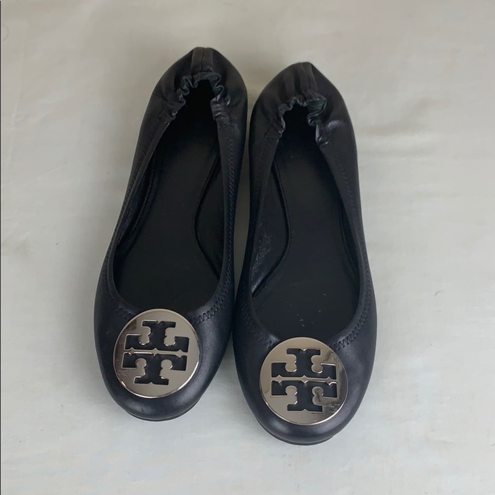Tory Burch black Leather Reva Flats